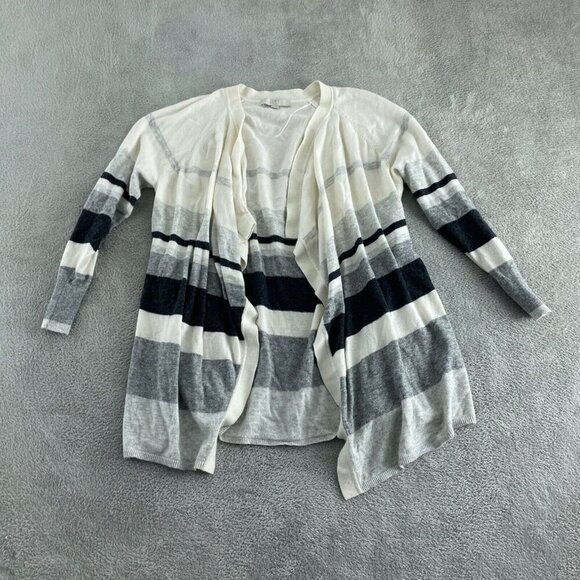 Loft Striped Open Cardigan Sweater Womens Plus Size 16/18 By LOFT 5483 - Picture 1 of 8